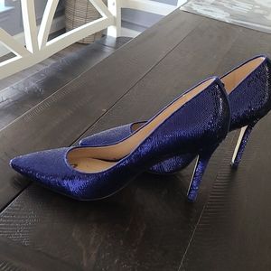 Sam Edelman Margie Pointed Toe Blue Sequin Pump